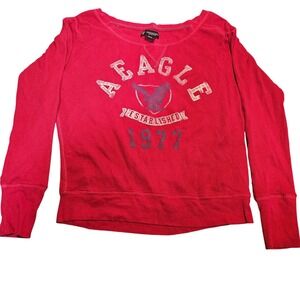 American Eagle Outfitters Pink Thermal Long Sleeve‎ Graphic Y2K Size S/P